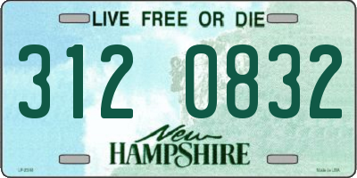 NH license plate 3120832