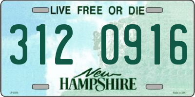 NH license plate 3120916
