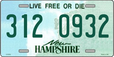 NH license plate 3120932