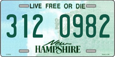 NH license plate 3120982