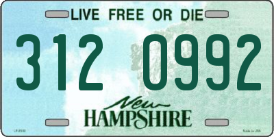 NH license plate 3120992
