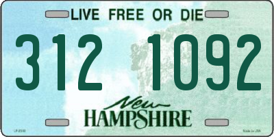 NH license plate 3121092