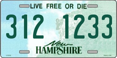 NH license plate 3121233