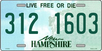 NH license plate 3121603