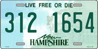 NH license plate 3121654