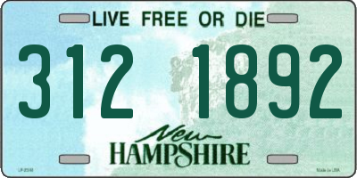 NH license plate 3121892