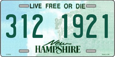 NH license plate 3121921