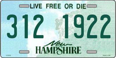 NH license plate 3121922