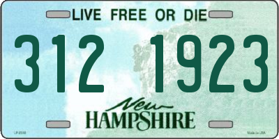NH license plate 3121923