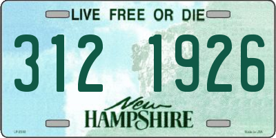 NH license plate 3121926