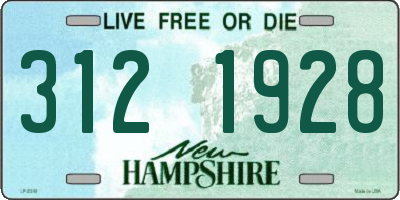NH license plate 3121928