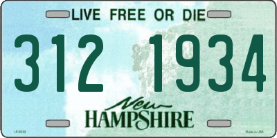 NH license plate 3121934