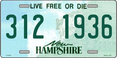 NH license plate 3121936