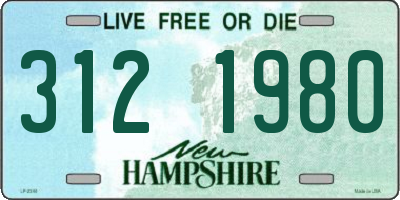 NH license plate 3121980