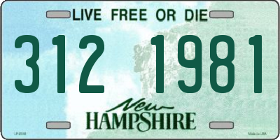 NH license plate 3121981