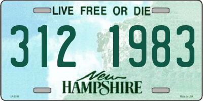 NH license plate 3121983
