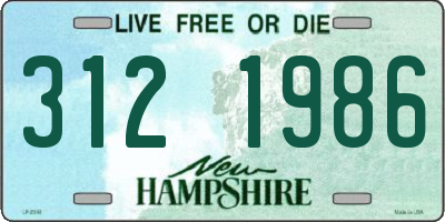 NH license plate 3121986
