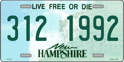 NH license plate 3121992