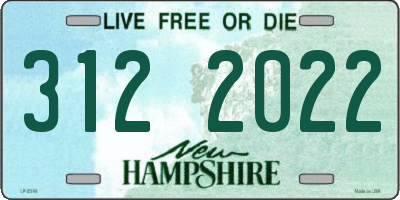 NH license plate 3122022