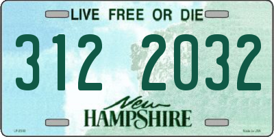 NH license plate 3122032