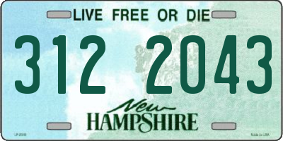 NH license plate 3122043