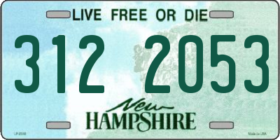 NH license plate 3122053