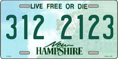 NH license plate 3122123