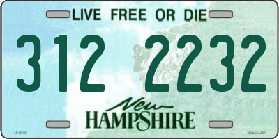 NH license plate 3122232