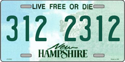 NH license plate 3122312