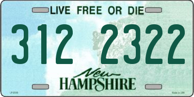 NH license plate 3122322