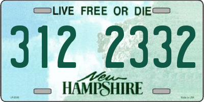 NH license plate 3122332