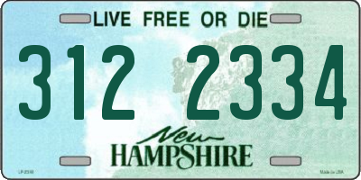NH license plate 3122334