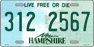 NH license plate 3122567