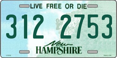 NH license plate 3122753