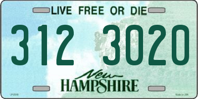NH license plate 3123020