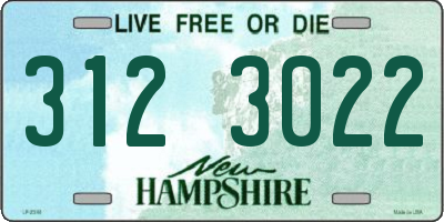 NH license plate 3123022