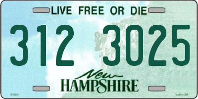 NH license plate 3123025