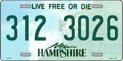 NH license plate 3123026