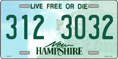 NH license plate 3123032