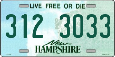 NH license plate 3123033