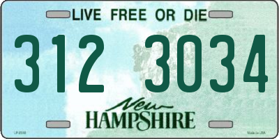 NH license plate 3123034