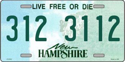 NH license plate 3123112