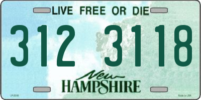 NH license plate 3123118