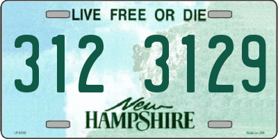 NH license plate 3123129