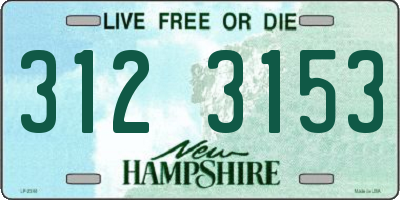 NH license plate 3123153