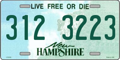 NH license plate 3123223