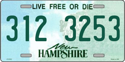 NH license plate 3123253