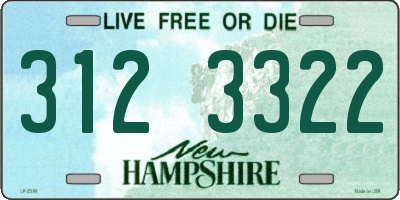 NH license plate 3123322