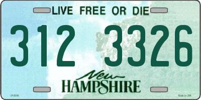 NH license plate 3123326