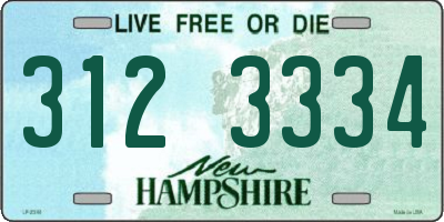 NH license plate 3123334